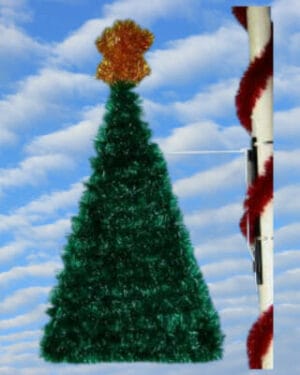 5' Garland Tree Pole Mount Holiday Light Display