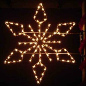5-foot Diamond Snowflake pole mount Christmas decoration illuminated on a pole