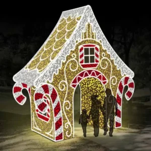 Gingerbread House Walkthrough Arch Holiday Light Display