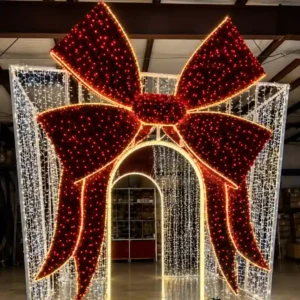17' Walkthrough Package With Side Mounted Bow Holiday Light Display