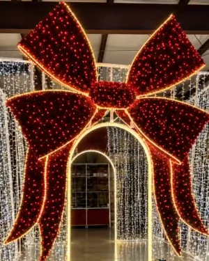 17' Walkthrough Package With Side Mounted Bow Holiday Light Display