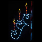 6' Triple Candle Pole Mount Holiday Light Display