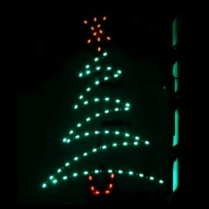 7' Zig Zag Christmas Tree Pole Mount Holiday Light Display
