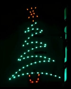 7' Zig Zag Christmas Tree Pole Mount Holiday Light Display