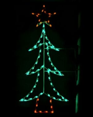 7.5' Christmas Tree Pole Mount Holiday Light Display