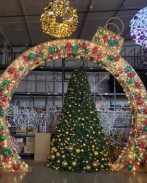 Classic Walkthrough Ornament Arch with Ornamentation Holiday Light Display