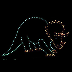 9' Animated Triceratops Holiday Light Display