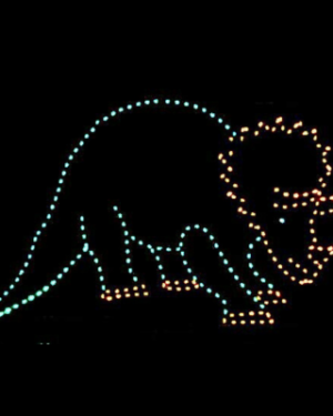 9' Animated Triceratops Holiday Light Display