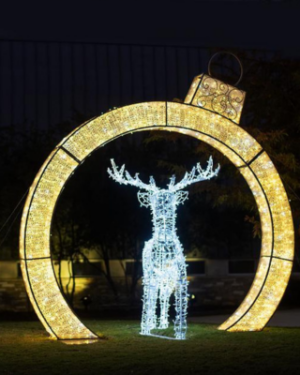 12' Shimmering Ornament Arch Dimensional Display