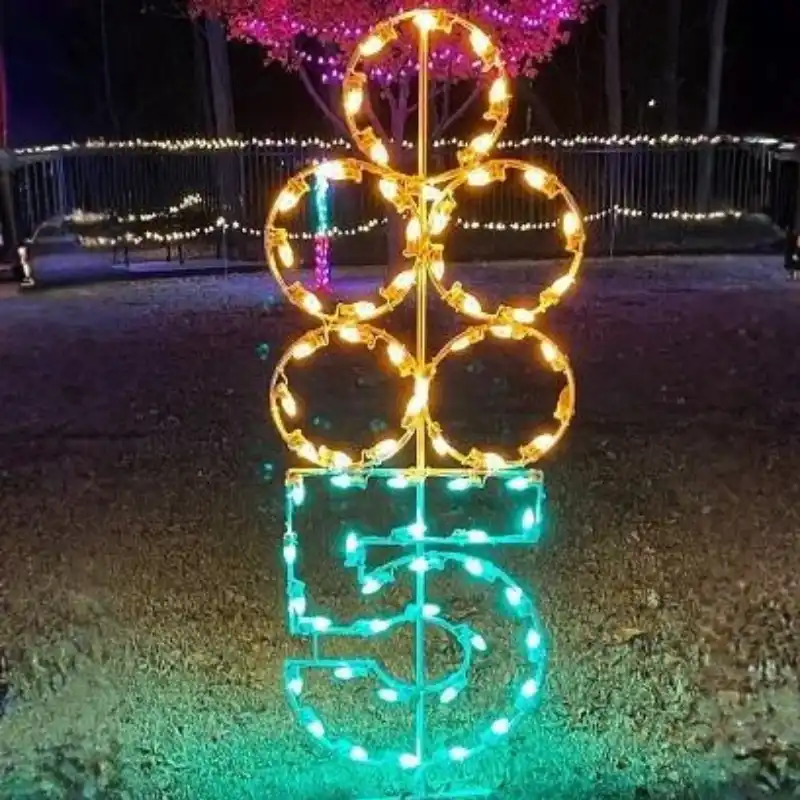 8' Twelve Days Of Christmas - Day 5 Holiday Light Display