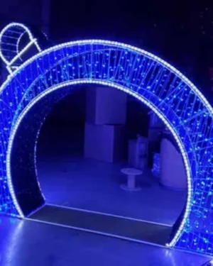 6.5' Blue Tilted Ornament Holiday Lighting Display