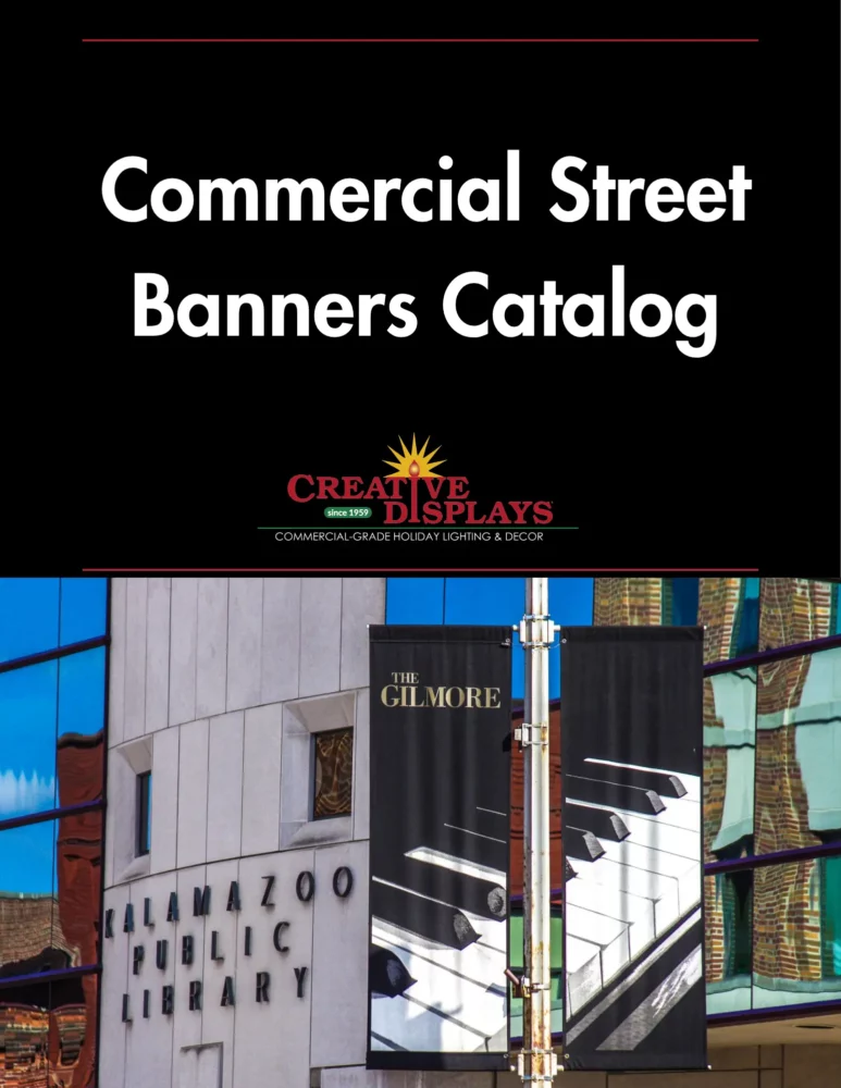 Blue Christmas street banner with religious message