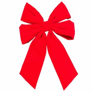 Deluxe red velvet Christmas bow with four loops and long tails