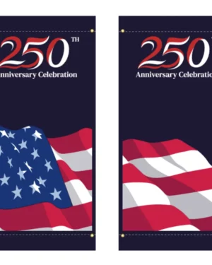 America 250 Dark Blue Double Banner