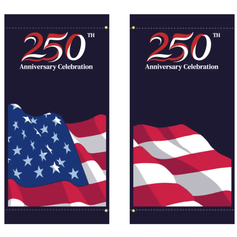 America 250 Dark Blue Double Banner