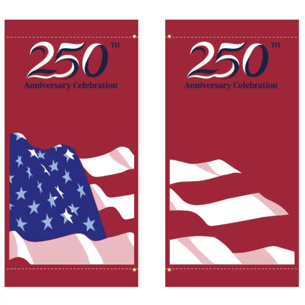 America 250 Red Flag Double Banner