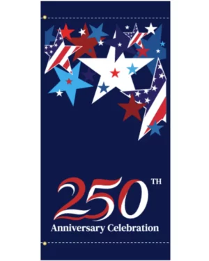 America 250 Dark Blue Stars Banner
