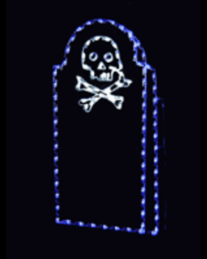 6.5' Skull Tombstone Halloween Light Display
