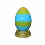 4.5' Blue and Green Easter Egg With Base Fiberglass Display