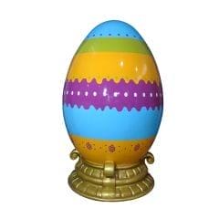6' Blue and Purple Easter Egg With Base Fiberglass Display