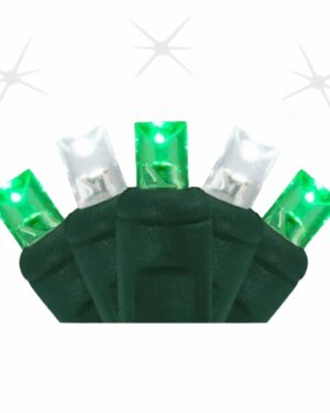 5MM 50 Light LED Green and Pure White Strobe Light Strings