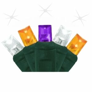 5mm 50 Light LED Orange/Pure White/ Purple Strobe Light Strings