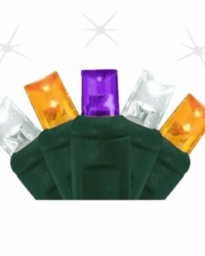 5mm 50 Light LED Orange/Pure White/ Purple Strobe Light Strings