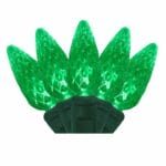 C6 50 Light LED Green Christmas Lights