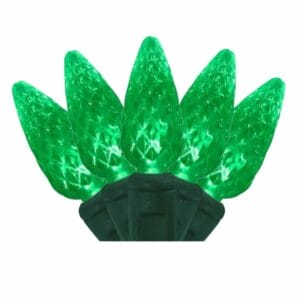 C6 50 Light LED Green Christmas Lights