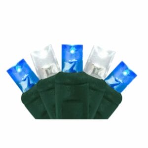blue and pure white mini light strings