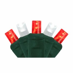 5MM 50 Light LED Red/Pure White Mini Light Strings