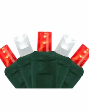 5MM 50 Light LED Red/Pure White Mini Light Strings