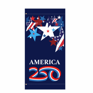 America 250 Dark Blue Stars Banner