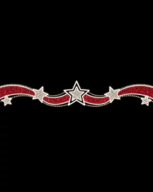 Red and white illuminated star banner decoration