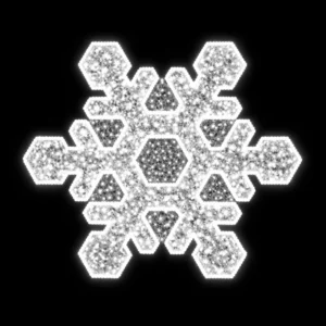 Sparkling diamond snowflake on black background