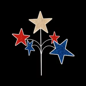 Glittery red, white, and blue star decoration