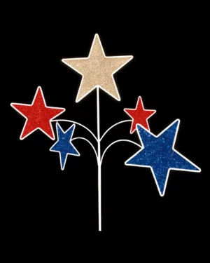 Glittery red, white, and blue star decoration