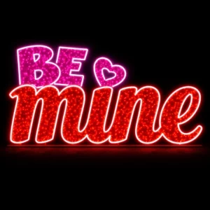 Neon Be Mine sign with heart