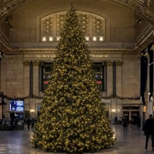 Large Christmas tree inside Grand Central Terminal