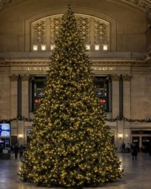 Large Christmas tree inside Grand Central Terminal