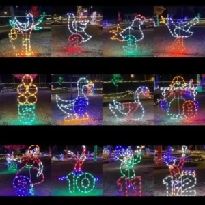 Colorful Twelve Days of Christmas commercial Christmas decor for municipalities