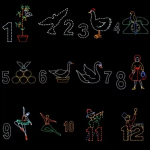 all 8' 12 days of Christmas commercial Christmas holiday light display