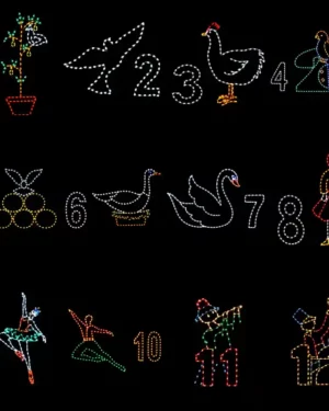 all 8' 12 days of christmas commercial christmas light display