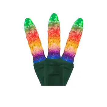 Three rainbow LED color changing C6 bulbs