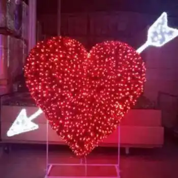 Large red heart-shaped commercial valentine's day decoration