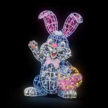 Illuminated Easter bunny commercial easter decoration with basket