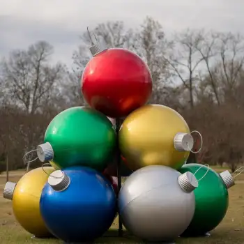 Large colorful Christmas ornaments commercial christmas fiberglass decorations