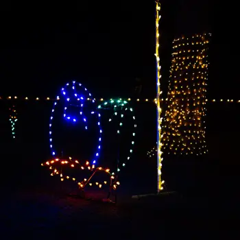 Colorful dinosaur egg commercial seasonal light display