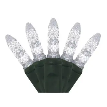 Five clear faceted M5 LED light string Christmas