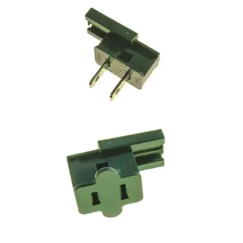 Green commercial male and female light plugs